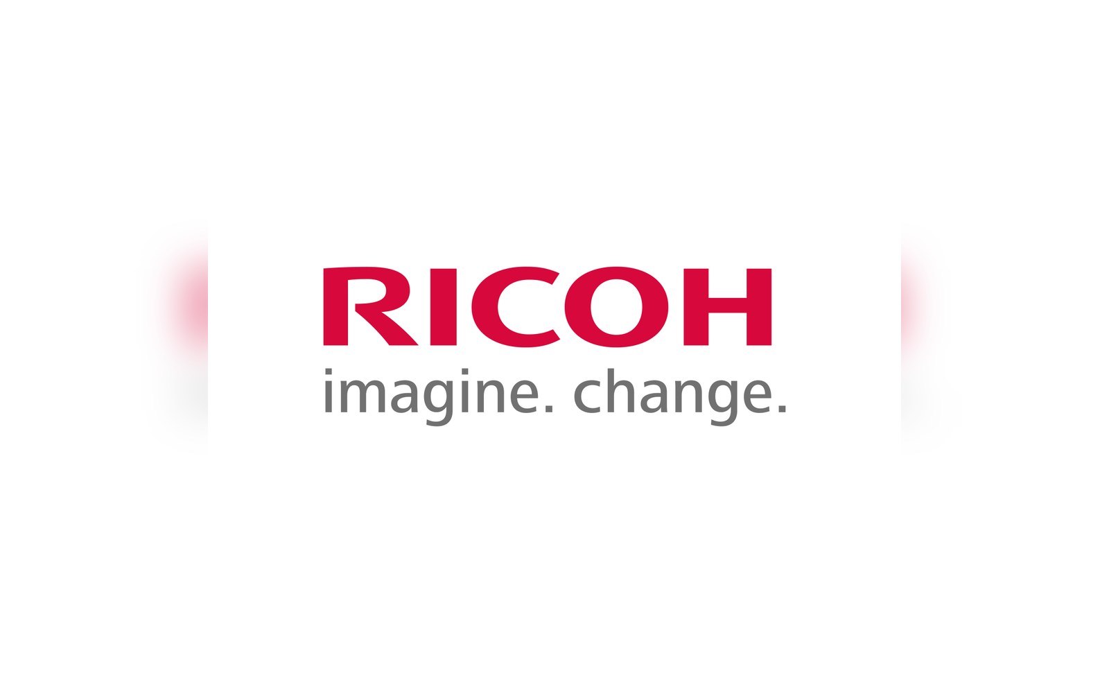 Ricoh logo in red type with the tagline "imagine. change." below it